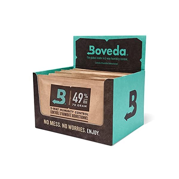 Boveda zur Aufbewahrung von Kräutern | 2-Wege-Feuchtigkeitsregulierung mit 58% RH | Größe 67 schützt bis zu 450 g Blüten…