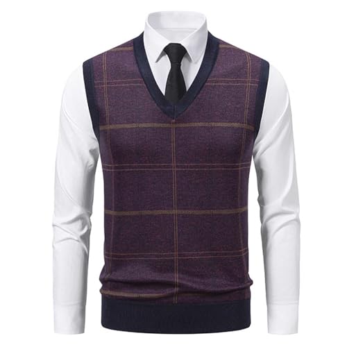 Cambkatl Men's Fleece Warm Sweater Vest, V-Neck Casual Sleeveless 2025 Fall Winter Pullover Gentleman Knitwear4