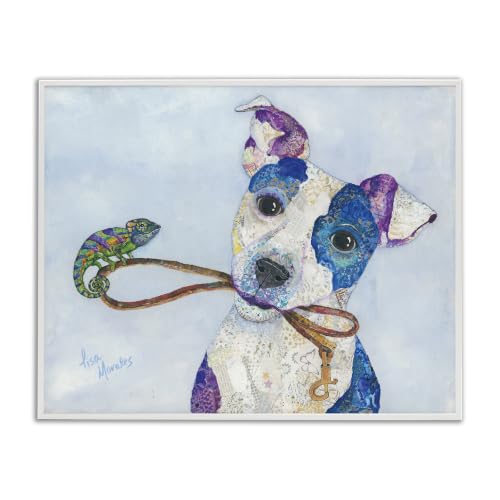'Jack & Chameleon Smiling Dog Portrait Collage'| Framed Giclee Art
