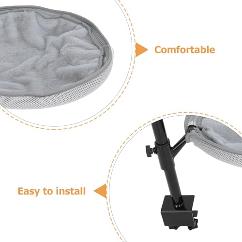 Lit pour chat de bureau rotatif gris en maille respirante