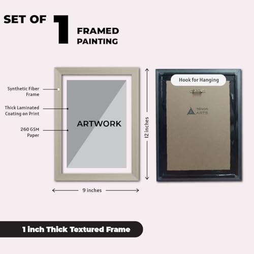 Image of TenorArts Swan Love Birds Photo Frame Vastu Positivity Aesthetic Wall Painting Lucky Couple Art Frames with White Wooden Texture for Living rooms Office Bedroom - Wall Paintings / Hangings (12inches x 9inches)