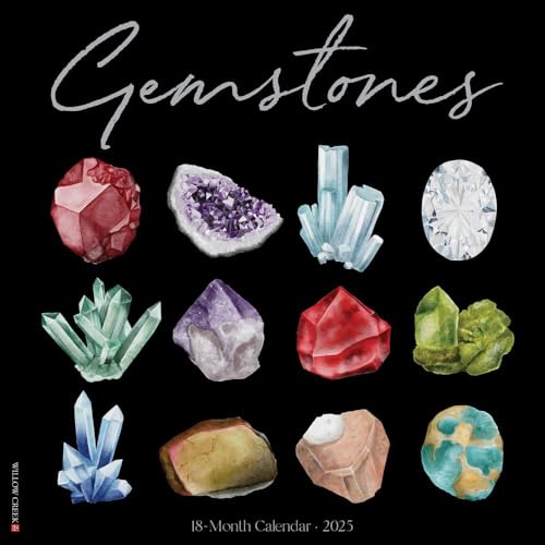 Willow Creek Press Gemstones Monthly 2025 Wall Calendar (12