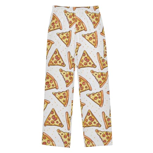 Pajama Pants Pizza Cartoon Pattern Long Sleep Pants Lounge Bottoms