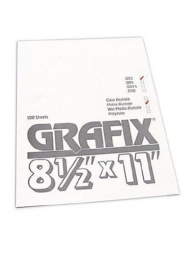 GrafixMatte Acetate Sheet 0.003, 8.5 x 11 (100 count)
