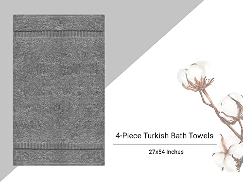 Serviettes de bain coton turc de qualité Towel Bazaar lot de 4 draps gris