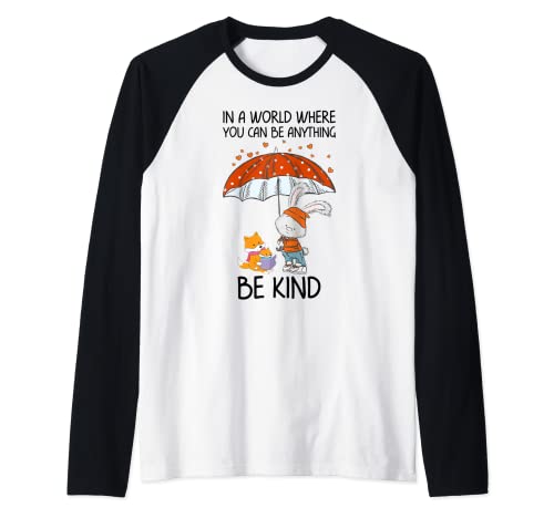 Teacher Life Be Kind Rabbit Gift Teen Girls Red Fox Teacher Manche Raglan