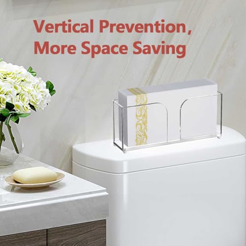 hiwafifi Napkin Holder, Guest Towel Holder for Bathroom with Non-Slip Pads, Acrylic Clear Napkin Holder Stand for Kitchen Dining Counter Table, Disposable Hand Towel Dispenser, Hotel Bathroom Decor