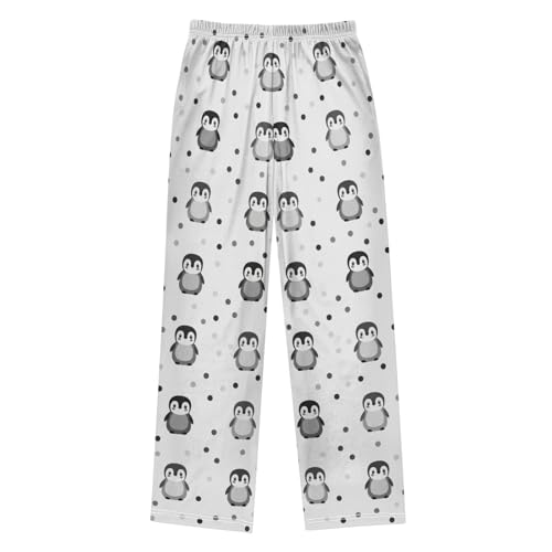 J JOYSAY Cartoon Penguin Dot White Pajamas Pants Soft Long Pajama Bottoms Lounge Sleep Pants Size S-XL2