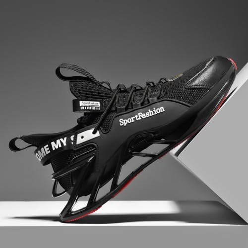 Large Size Fashionable Men's Blade Running and Tennis Workout Sneakers Offer Shock Absorption Comfort and Show Trendy Style (red,9.5)4