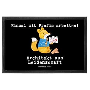 Mr. & Mrs. Panda 40 x 60 Fußmatte Architekt aus Leidenschaft – Geschenk, Bauarbeiter, Vorleger, technischer Zeichner…