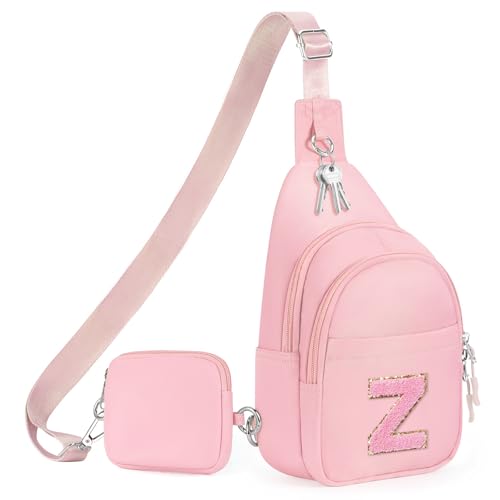 Initial Fanny Pack for Teen Girls Cute Crossbody Bag Small Sling Purse Personalized Birthday Gift for Girls 6-14 Years Old