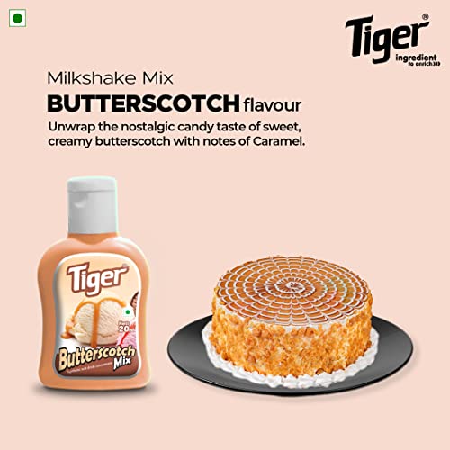 Image of TIGER Butterscotch Milkshake Mix 20Ml, Vegetarian, Liquid