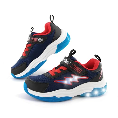 SKYWHEEL Sneaker for Boys Light Up Shoes Size 11 Comfortable Breathable Navy Boys Footwear Little Kids Tennis Running Athletic Shoes
