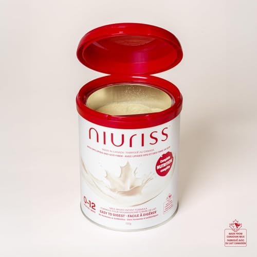 Niuriss Infant Formula - Made in Canada - Complete Nutrition* with OPO Lipids, GOS fiber, and Canadian milk (No Hormones and No Antibiotics) - 0-12 months, 700g - 5