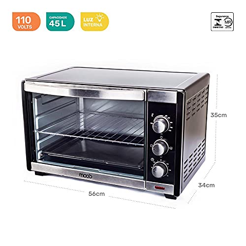 Forno Eletrico Moob 45l 2000w Preto Luz Interna (220)