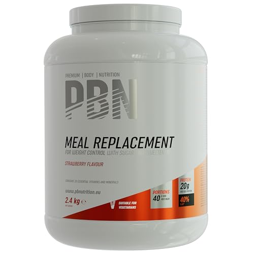 PBN - Premium Body Nutrition Substitut de repas Fraise, 2.4kg, Nouvelle saveur améliorée