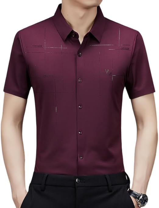 Men's Breathable Ice-Silk Stretch Shirt, Men's Silk Shirt, Silk Undershirts for Men, Silk T Shirts for Men