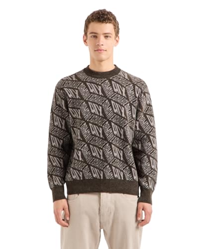 Armani Exchange Men's Pullover Sweater with 3-d Effect Logo