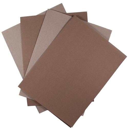 Image of KCS 4 pc of 12 inch x 18 inch(30cmx45cm) 14CT Counted Cotton Aida Cloth Cross Stitch Fabric (Coffee+Brown)