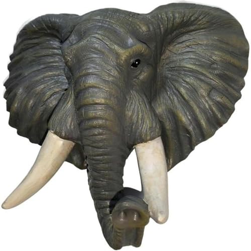 CHJJZXBF Statue tête d'éléphant, Sculpture Murale, Buste Artistique en résine,Mud