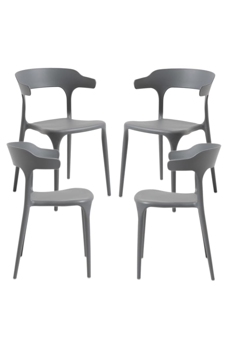 Regalos Miguel - Packs Sillas Jardín - Pack 4 Sillas Teul - Gris Oscuro
