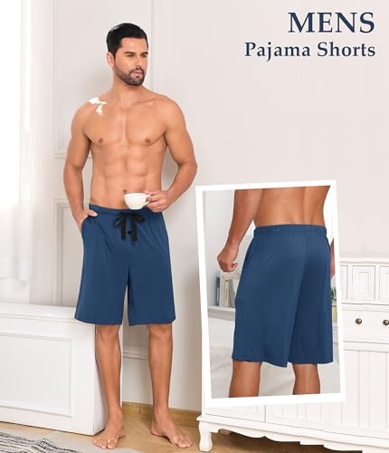 Image of CF Mens Pajama Shorts Bamboo Rayon & Cotton Sleep Shorts Lightweight Pants