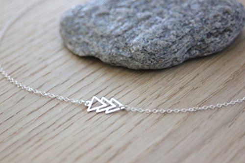 Collier géométrique argent massif 3 triangles d'exception style ethnique raffiné - 2