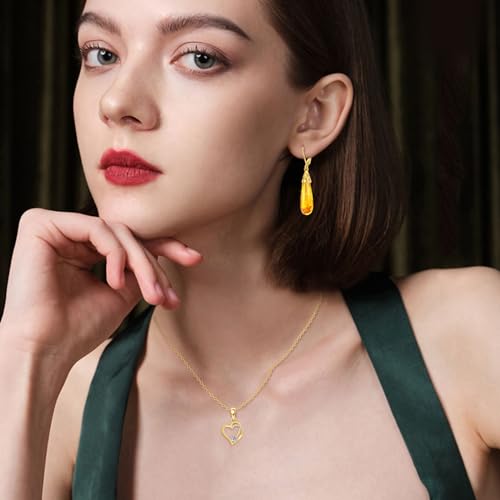 POPLYKE Lotus Hummingbird Bee Earrings 925 Sterling Silver Teardrop Moonstone Amber Onyx Lapis Lazuli Larimar Rose Quartz Moss Agate Dangle Earrings for Women Gemstone Jewelry3