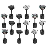 SOIMISS 6 Pares Pendientes de Titanio para Hombre y Mujer Conjunto Pequeños Pendientes de Circonita Cúbica Hipoalergénicos Diseño Sencillo y Elegante Negro Blanco y Colores para Uso Diario