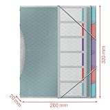 Esselte, Teczka Segregująca A4 z 6 Przekładkami Esselte Colour'Breeze, do Domu/Biura, Bezkwasowe Tworzywo, Folder na Luźne Notatki, Wytłoczony Wzór, Wielokolorowa, 626255