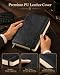 A5 Lined Leather Journal Notebook: Hardback Journal for Women Men, Black