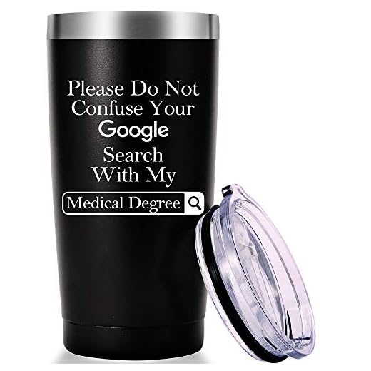AMZUShome Please Do Not Confuse Your Google Search With My Medical Degree Mug.Doctor,Medical School Graduation Gifts.Appreciation,Birthday,Christmas Gifts for Doctors,MD,Med Tumbler(20oz Black)