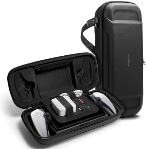 Spigen Rugged Armor Pro Compatible with PlayStation Portal Remote Player Hard Shell Travel Carrying Case - Black