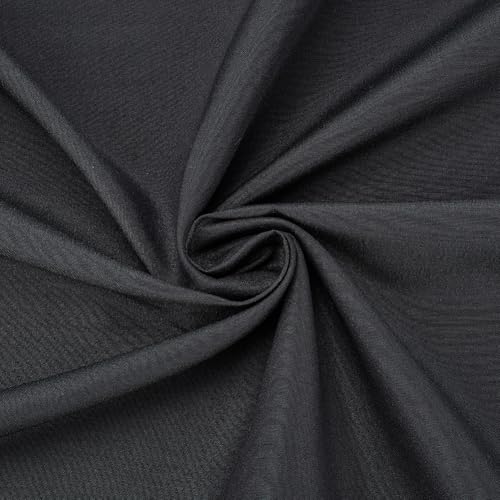 CABODYALS Tela de Algodón Y Poliéster Negra de 148cm Y 91cm, Ancha, de Polialgodón, Suave, Ligera Y Transpirable, para Coser, Confección de Ropa, Disfraces, Ropa de Cama, Cortinas Y Manualidades