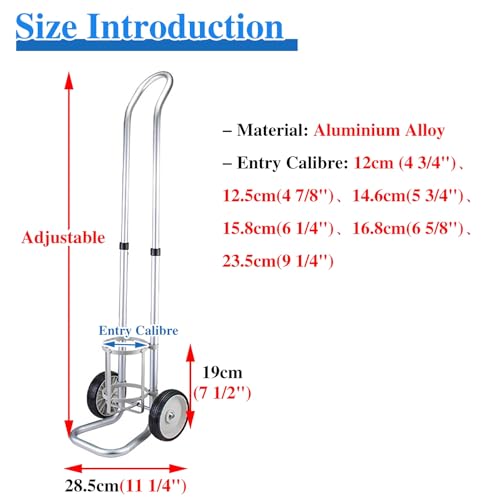 Chariot oxygène portable à roulettes fluides pour bouteille unique - 6