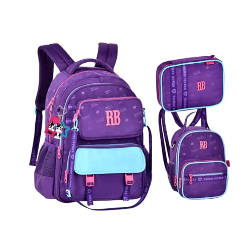 Kit Mochila Lancheira e Estojo Rebecca Bonbon Urban Mix 2 em 1 RB26227 Com Bolsinha Removível (Roxo)