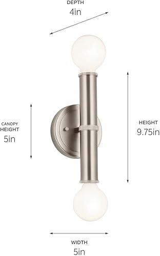 Miniatura 6 de Kichler Torche - Aplique de pared (9,75 pulgadas, 2 luces, en bronce champán)