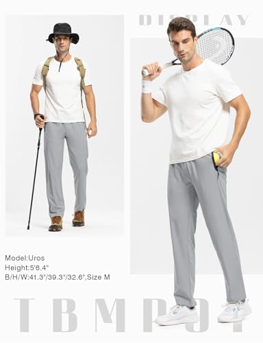 Image of TBMPOY Men's Outdoor Lightweight Hiking Mountain Pants Running Active Jogger Pants