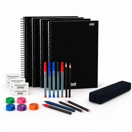 Kit Material Escolar Volta Ás Aulas Completo Universitário 8 a 15 Itens (Kit 8 Básico)