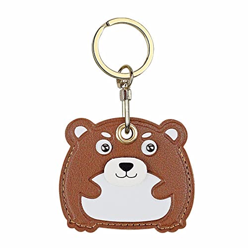 QIUMIN Mignon porte-clés porte-clés porte-clés pendentif de poche AirTag housse de protection cadeaux créatifs (ours marron), marron, taille unique Cover