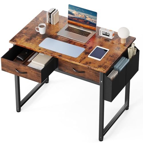 DUMOS 32" Home Office Computer Desk with Drawers, Small Gaming