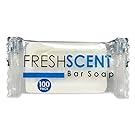 FRESHSCENT 0.5 oz Bar Soap (100 Pack) Hotel Travel Size, Individually Wrapped, Vegetable Based, Bulk Amenities and Toiletries for Hospitality