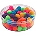Pioneer Plastics 183C Clear Round Plastic Container with Frosted Bottom, 6.875
