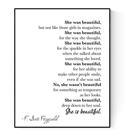 She Is Beautiful | F Scott Fitzgerald Art Print (11x14) Cover