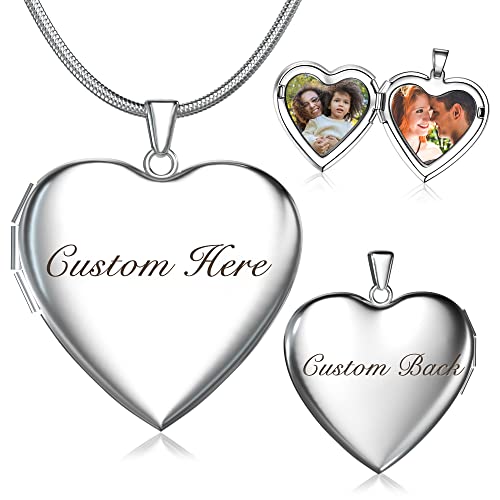 Aro Torliy Custom Locket Necklace, Personalized Heart Photo Locket Necklace - Customized Memorial Lockets That Holds Pictures For Women & Girls #TOP3