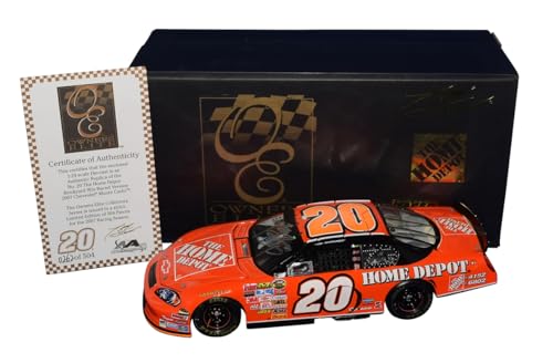 Autographed 2007 Tony Stewart #20 Home Depot Racing - Indy Brickyard Win (Raced Version) Owners Elite Signed 1/24 Scale NASCAR Car Diecast with COA (#262 of only 504 produced)