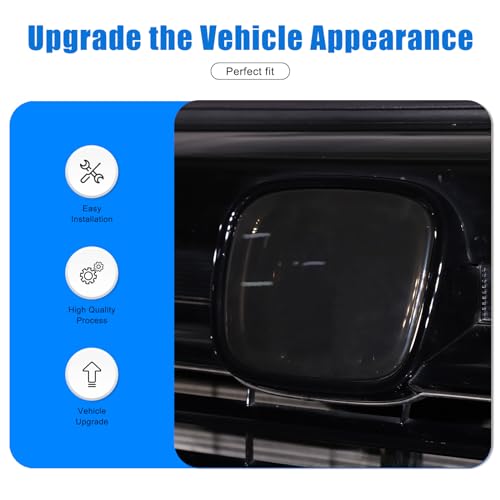 Image of Smoked Front Grille Rear Tailgate Emblem Cover for Honda Pilot 2019-2022 / Passport 2019-2024 / Ridgeline 2019-2024, Front Rear Logo Overlay Protector Accessories ABS Material 2PCS