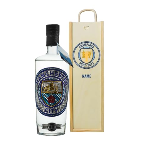 Manchester City Vodka in Personalised Champions Gift Set – 70cl Bottle – Unique Alcohol Gift for Him or Her – Ideal for Birthdays, Christmas, Father’s Day, Mother’s Day & Man City Fans