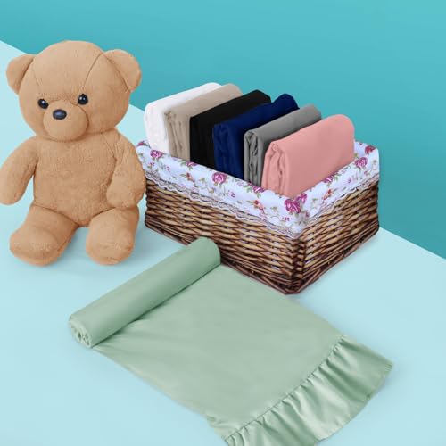 Image of 13 inchx18 inch Toddler Pillow Cases Set of 2, Sage Green Ruffled Pillow Shams Brushed Microfiber Nursery Pillow Cover for Boys Girls, Soft Breathable Machine Washable