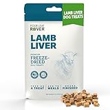 FOUR LEAF ROVER Lamb Dog Treats - Grass Finished New Zealand Lamb Liver - Raw Freeze Dried Single Ingredient, No Additives - Made in USA - 4 Oz Bag